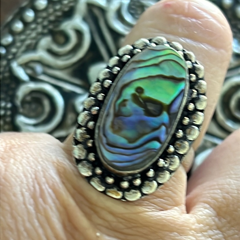 925 Abalone Ring size 10